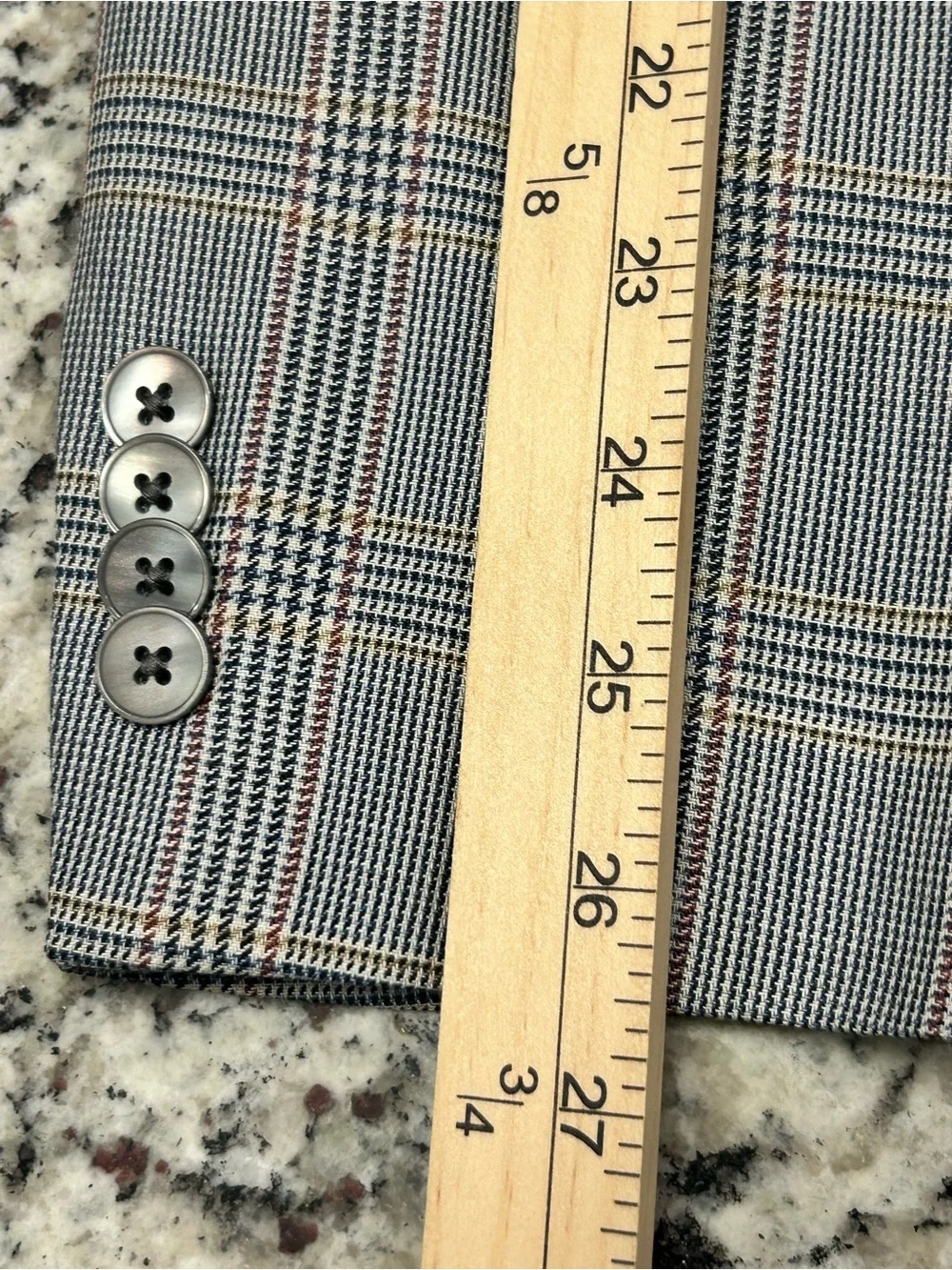 Austin Reed Silk Wool Classic Blue Brown Gray Earthy Glen Plaid Men's Blazer 48L